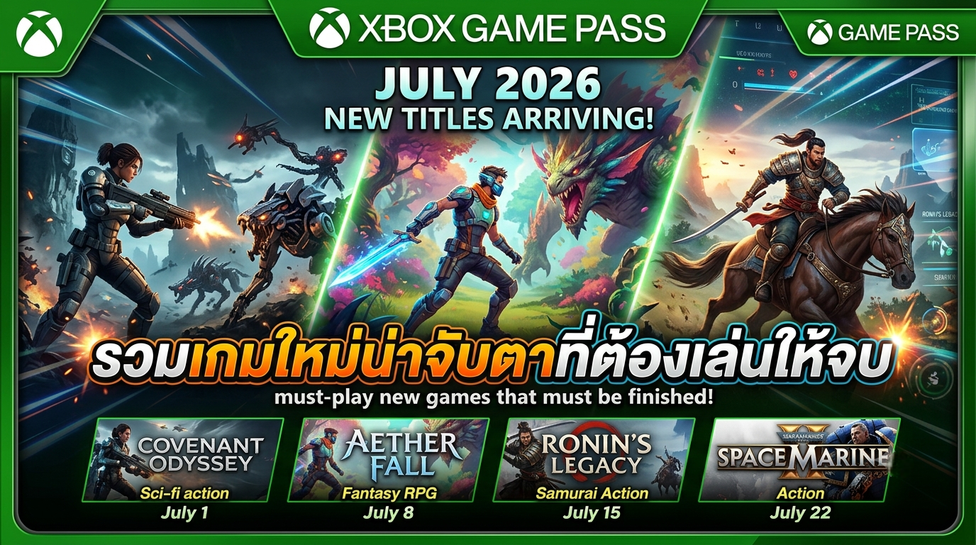Xbox Game Pass July 2026 รวมเกมใหม่น่าจับตาที่ต้องเล่นให้จบ